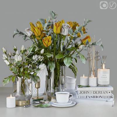 现代玻璃花瓶蜡烛摆件